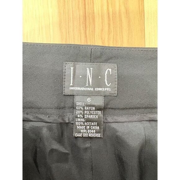 INC Womens Black High-Rise Straight Leg Dress Pants Size 6 - Picture 2 of 3